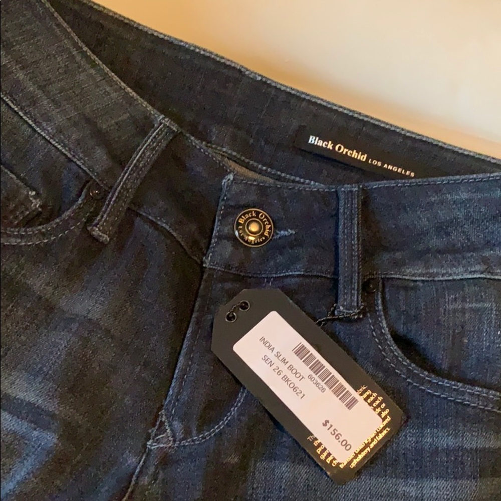 Black orchid slim boot cut jeans